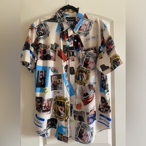RSVLTS “the one with the memories” FRIENDS button down short size XL New.
